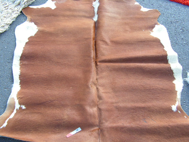 RUG #026, Cowhide, Brown/White